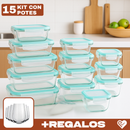 Kit con 15 Frascos Herméticos de Vidrio + 10 Vasos de Vidrio Aruba [¡ÚLTIMAS UNIDADES EN STOCK!]