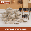 Conjunto de Ollas de Cerámica 19 Piezas Antiadherentes [ÚLTIMAS UNIDADES]